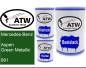Preview: Mercedes-Benz, Aspen Green Metallic, 891: 500ml Lackdose + 500ml Klarlack + 250ml Härter - Set, von ATW Autoteile West.